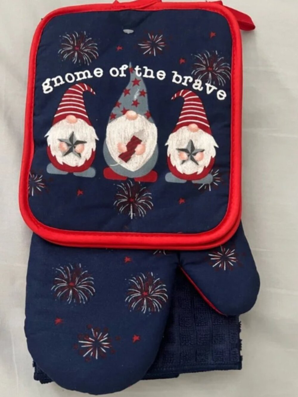 Gnome of the Brave Patriot Kitchen Towel/Mit Set